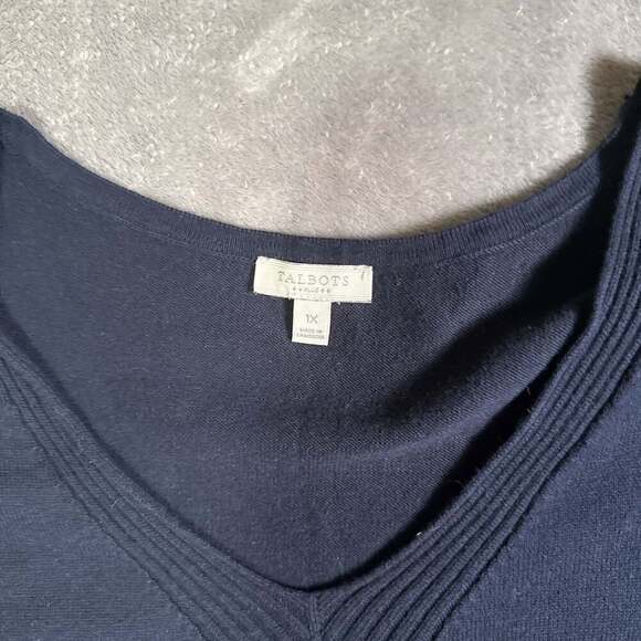 Talbots Cotton V-Neck Sweater - Picture 2 of 6